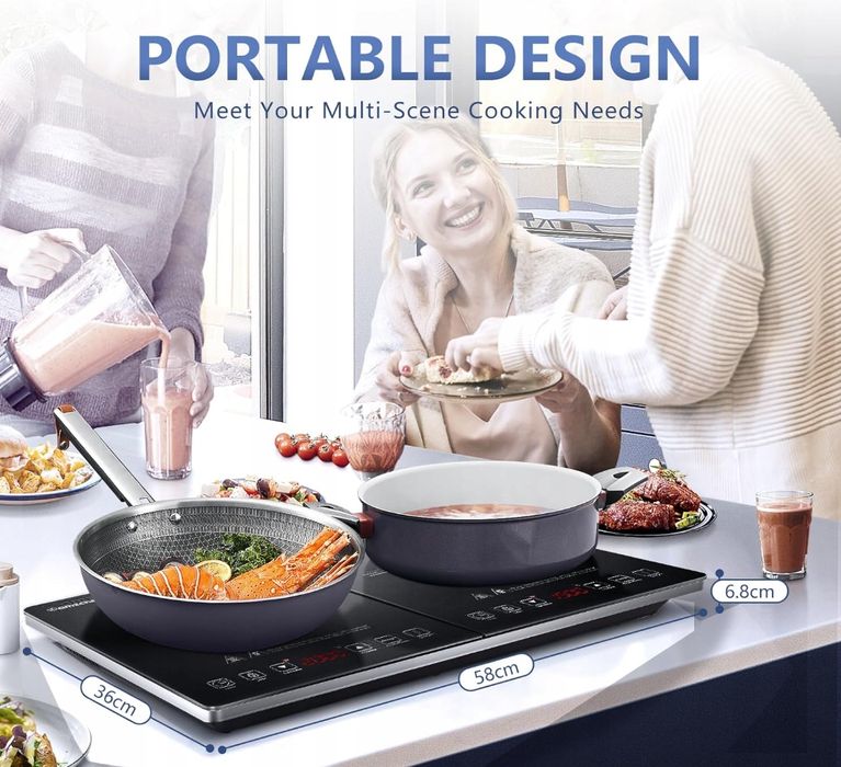 Płyta Indukcyjna Amzchef 2-Polowa, 3500 W Powystawowy