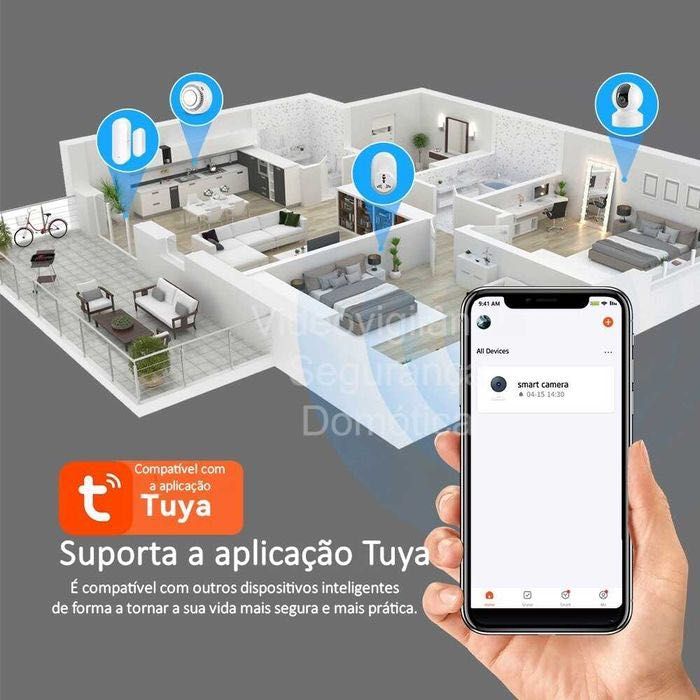 Câmara * PTZ * WiFi * Sem Fios * Tuya * Auto tracking