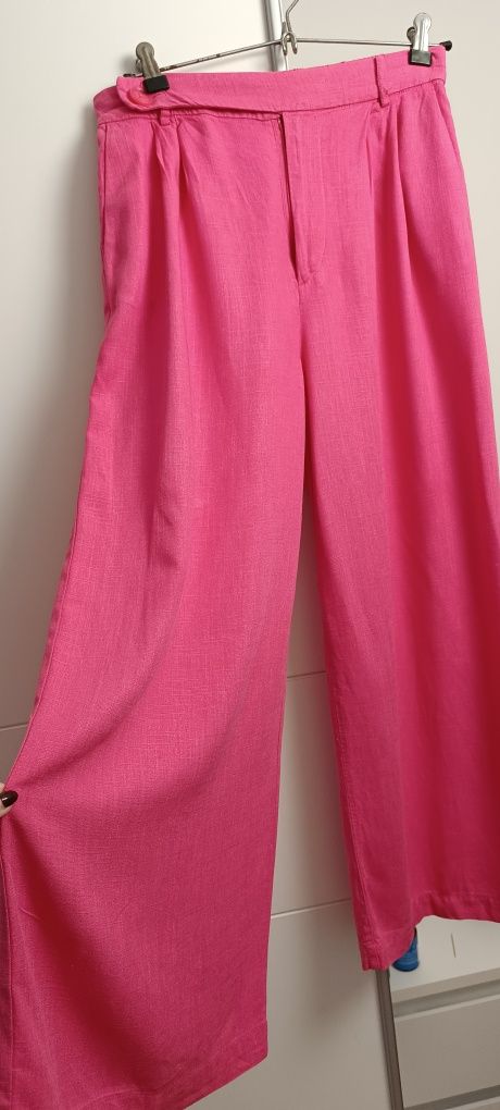 Calças largas cor de rosa, Stradivarius, tamanho 36