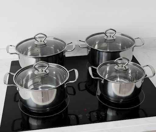 Набор кастрюль 4шт с крышками, кастрюли нержавейка. каструля, кастрюля