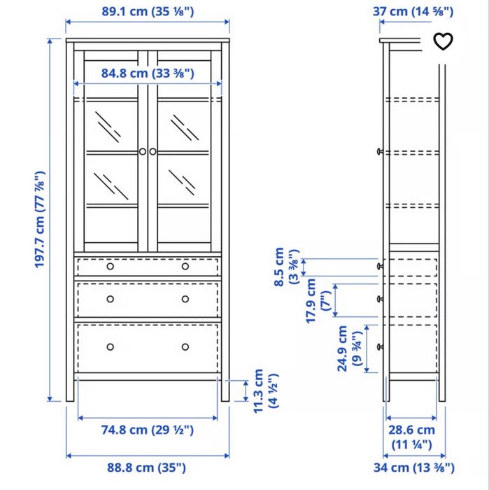 Witryna Hemnes Ikea