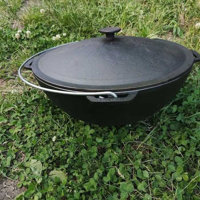 Казан чугунный азиатский 4-15 литров.Крышка, крышка-сковорода, тринога