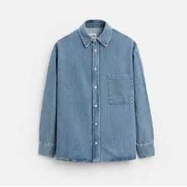 Плотна джинсова верхня сорочка оверсайз від Zara L-XL з биркою Київ