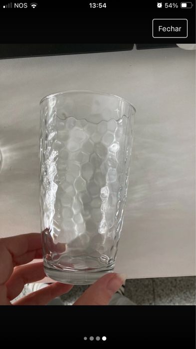 Copos de vidro novos