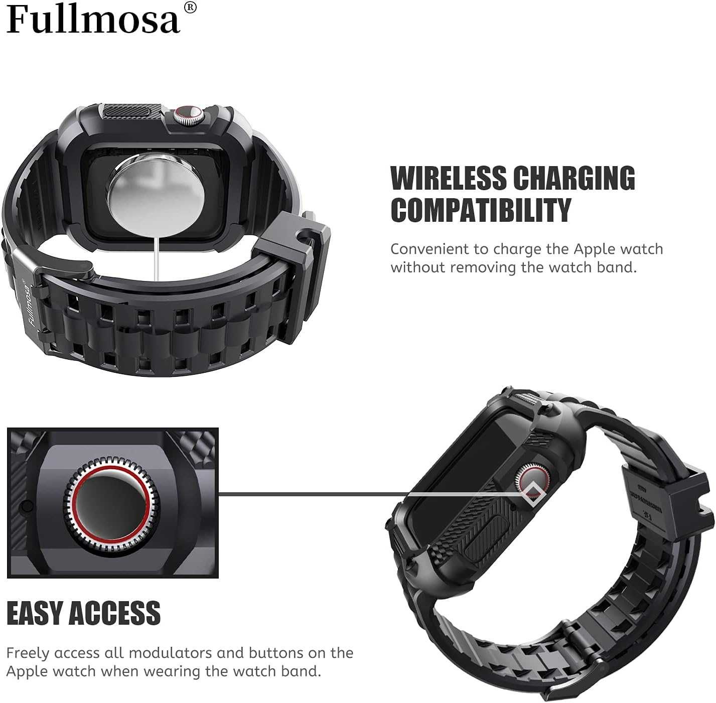 Fullmosa RUGGED ARMOR PRO Apple Watch 9/8/7 45mm SE/6/5/4 44mm pasek