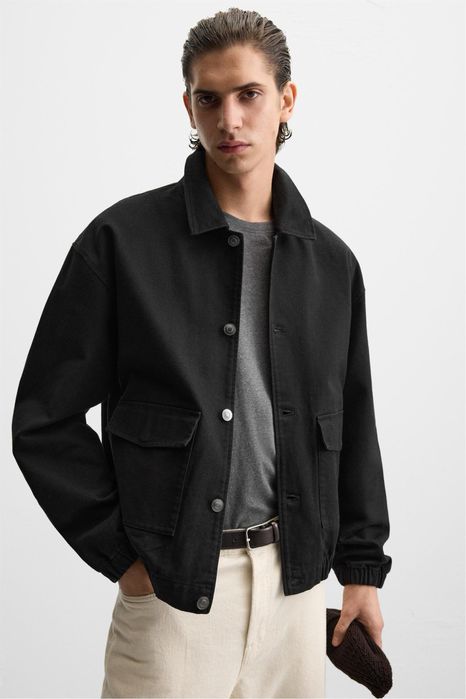 Котоновий бомбер в діловому стилі ZARA