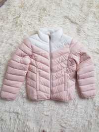 Куртка демісезонна дівчинка 134см рожевий зефір з білим