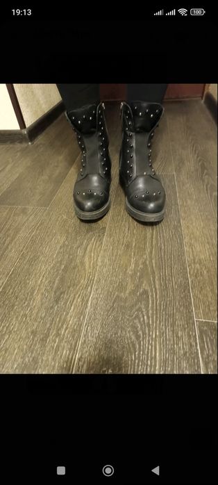 Сапоги зимні кожа