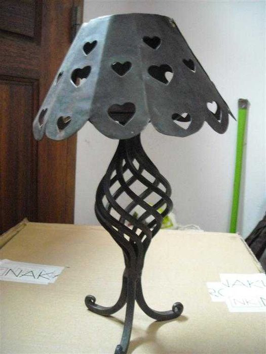 Castiçal artesanal suporte vela ferro