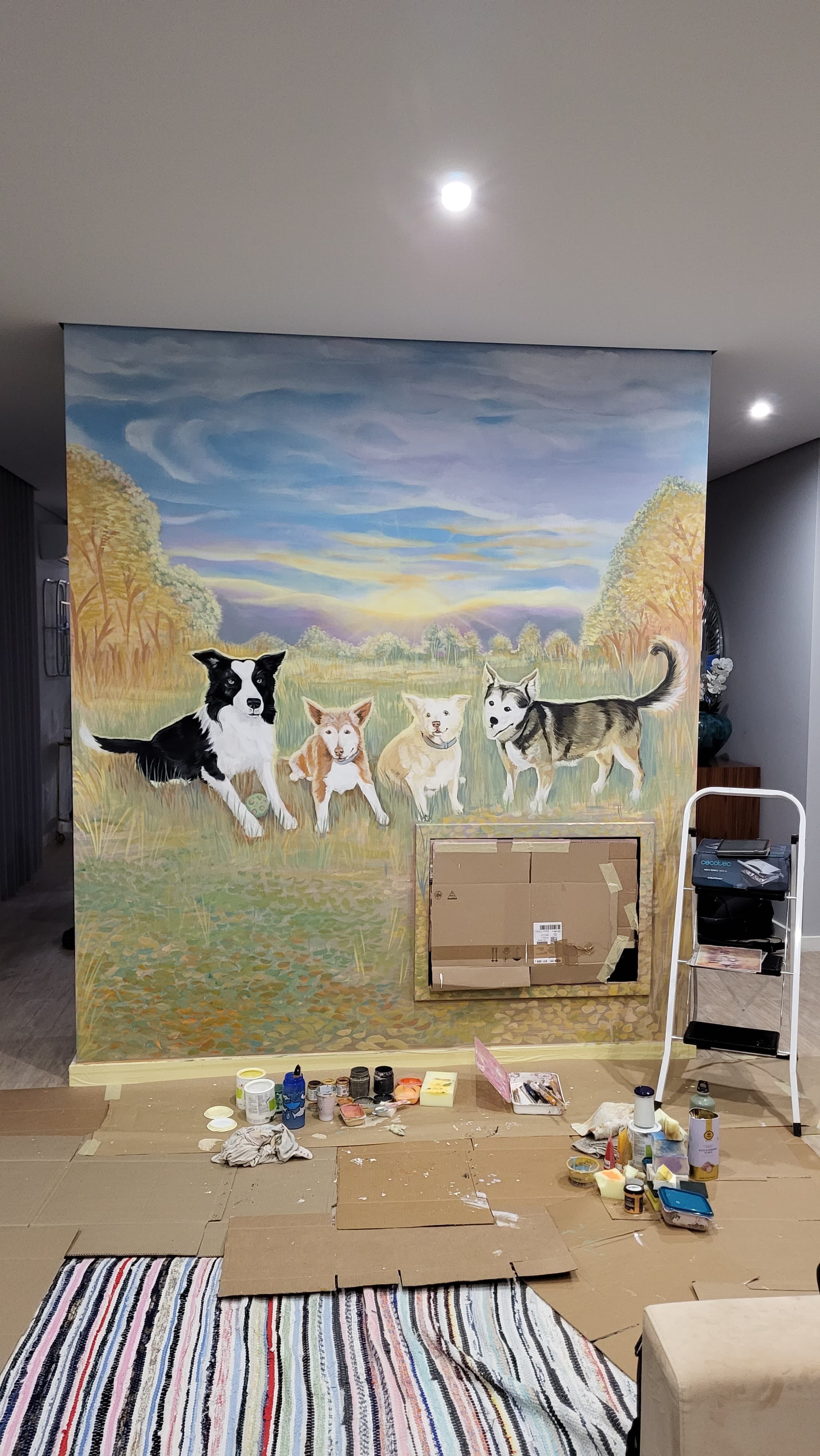 Pintura artística em paredes.