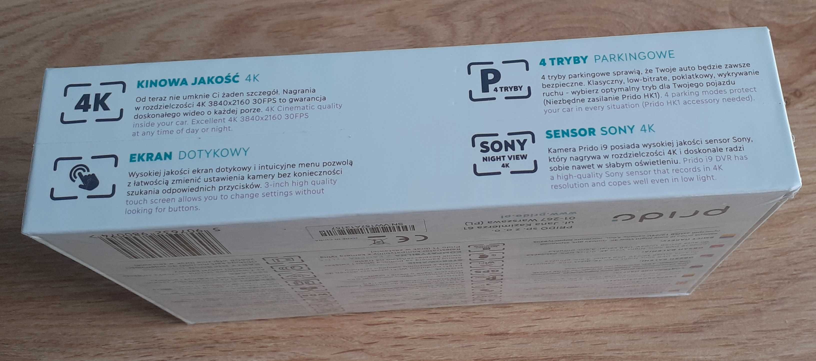 Wideorejestrator Prido i9 Kamera samochodowa 4K Wifi GPS nowy