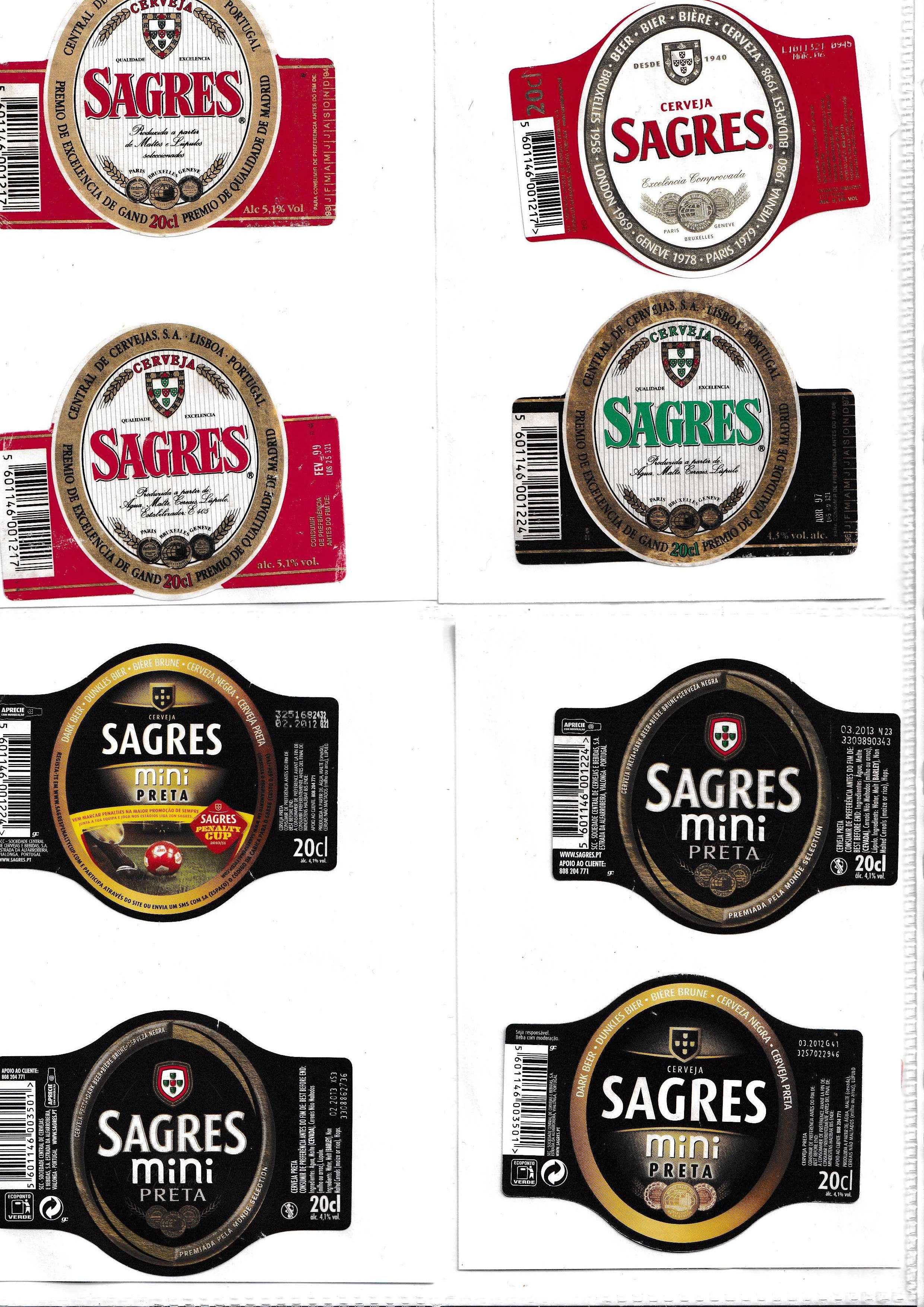 Rotulos  cerveja Sagres muito antigos