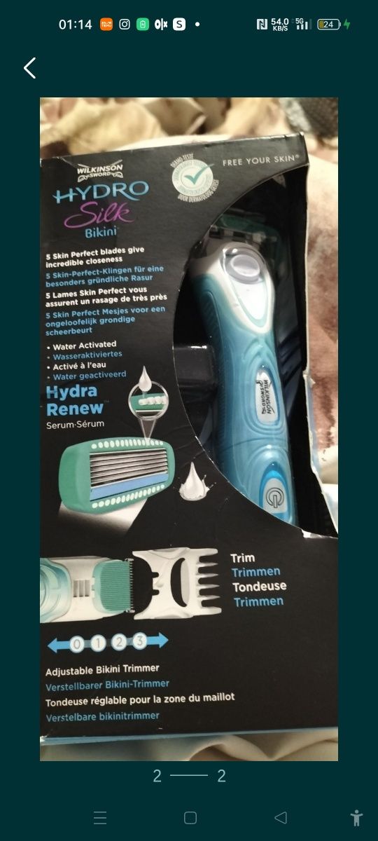 Trymer i maszynka do golenia Wilkinson Sword hydro silk bikini.