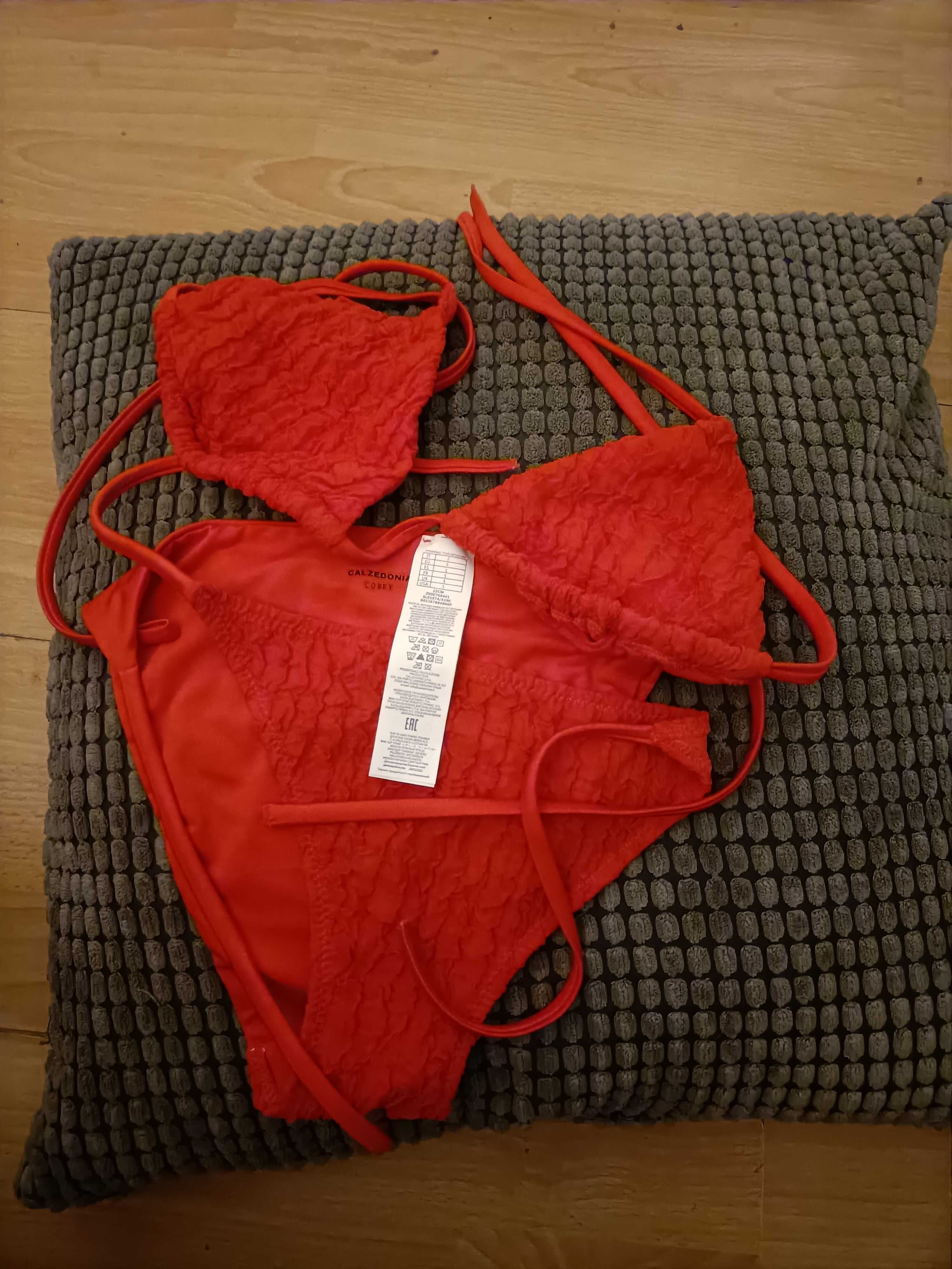Calzedonia kostium kąpielowy dwuczęściowy czerwony S