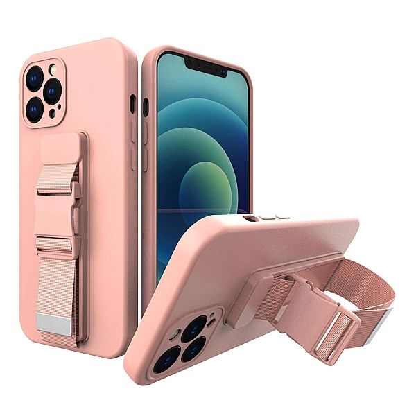 Rope case żelowe etui ze smyczą łańcuszkiem torebka smycz iPhone 12 Pr