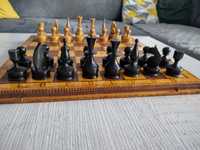 Stare szachy drewniane kompletne 340mmx340 mm szybka wysyłka
