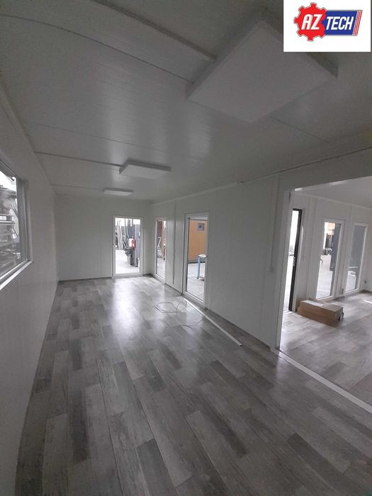 Kontener biurowy w kształcie litery "L" z montażem i transportem