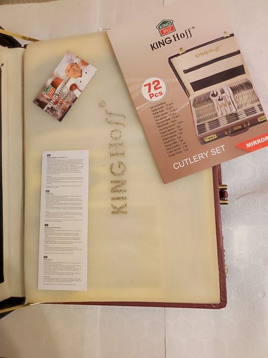 Zestaw sztućców w walizce firmy Kinghoff 72 szt. wysoki połysk