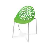 Krzesło Zara Aurora Ornament zielone, wygodne na metalowych nóżkach