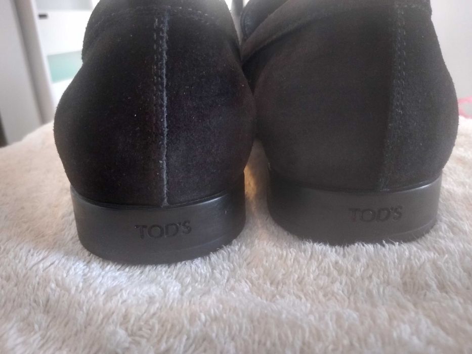 Mokasyny męskie TOD'S czarne zamszowe (loafers) rozm. 7 (rozm. 41)