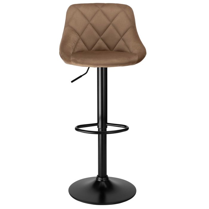 Krzesło barowe CYDRO BLACK welurowe MOKKA VELVET