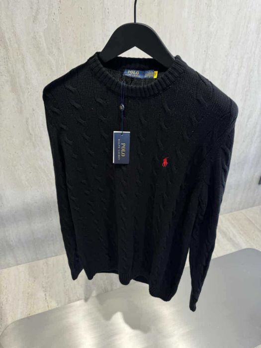Sweter bawełniany Ralph Lauren regular fit - czarny XXL