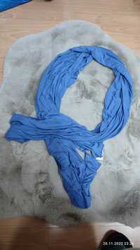 Niebieski szal bawełniany damski