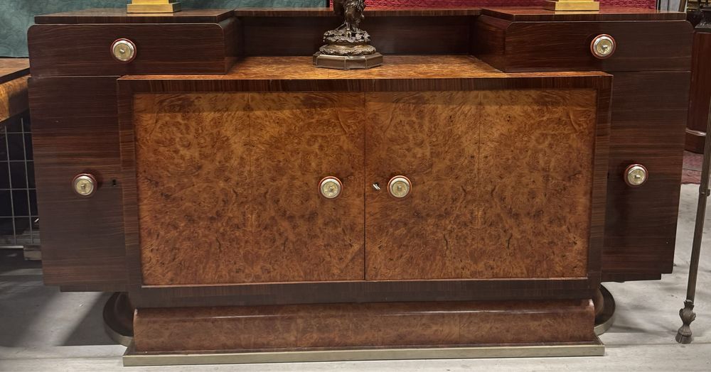 Komplet ArtDeco stół i bufet palisander - czeczota lata 30’ XX.