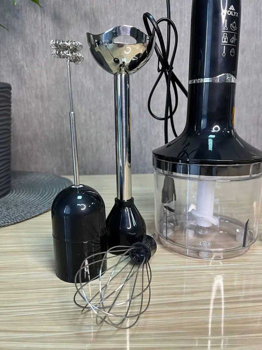МОЩНЫЙ погружной блендер 5 в 1 с чашей 600мл,1500W,VOLYX VO7319 новы