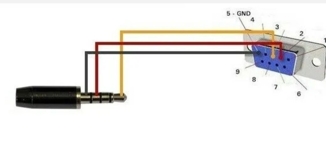 Кабель для программатора RS232 Dsub 9pin - 3.5mm