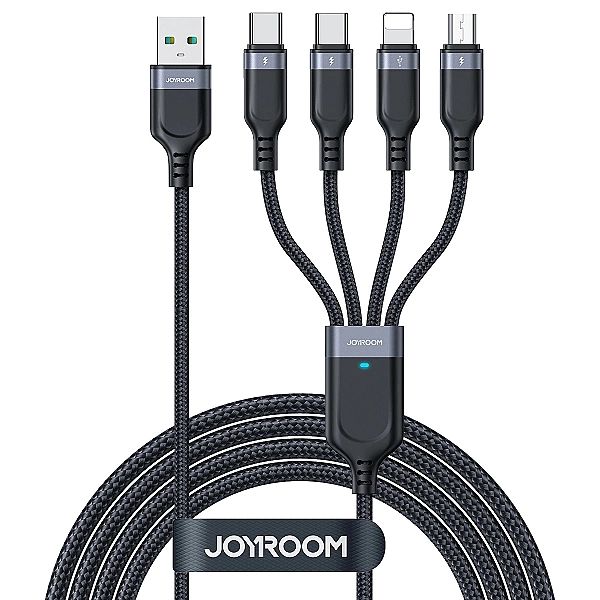 Kabel USB 4w1 USB-A - 2 x USB-C / Lightning / Micro do ładowania i tra