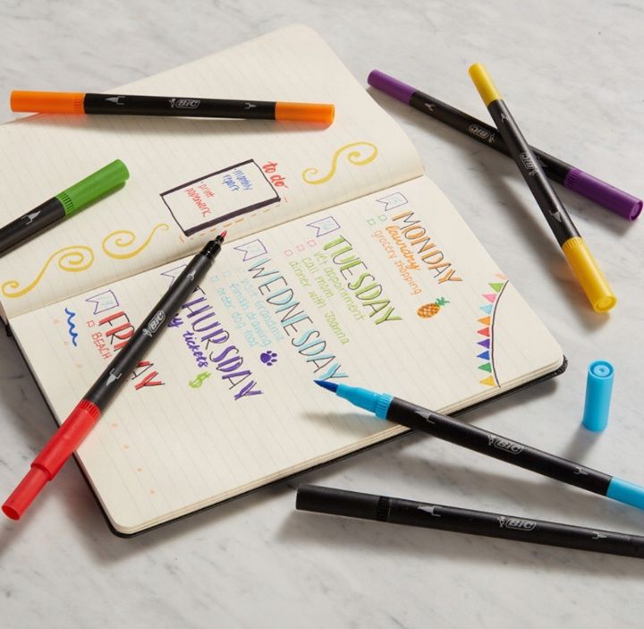 Pisaki dwustronne BIC Intensity Dual Tip Classic+Pastel 12 kolorów 503