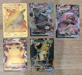 Karty Pokemon 5 szt, złota karta