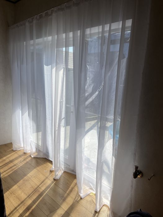 Тюль на тесмі 3,8*2,55  Тюль шифон на петлях біла 5*2,4.