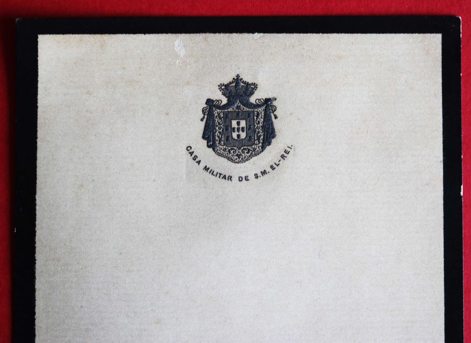 Casa Militar de S. M. El-Rei papel de carta timbrado