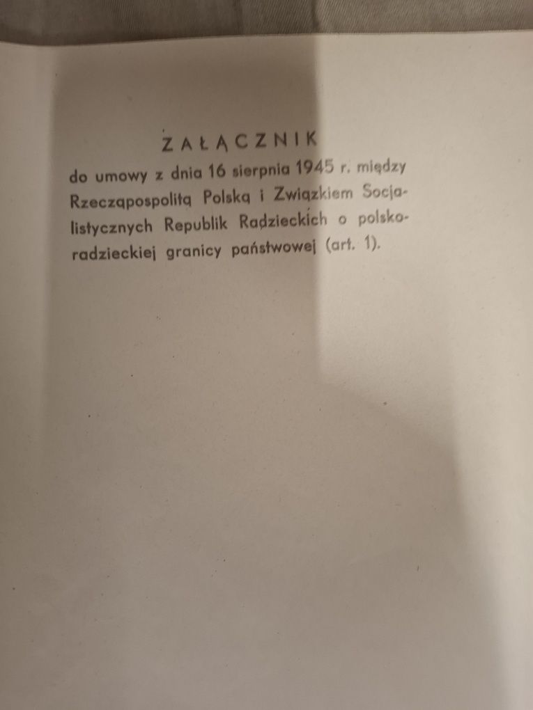 Załącznik mapa da umowy z 16.08.1945. PL-ZSSR
