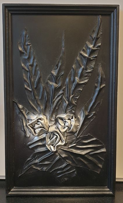 Obraz relief skóra na płycie 32,5x55 cm  stary