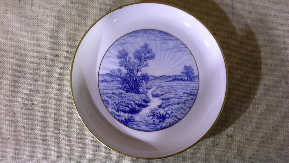 Porcelana MEISSEN, Kobaltowy Talerz Wiszący Miśnia, Saksonia Śliczny