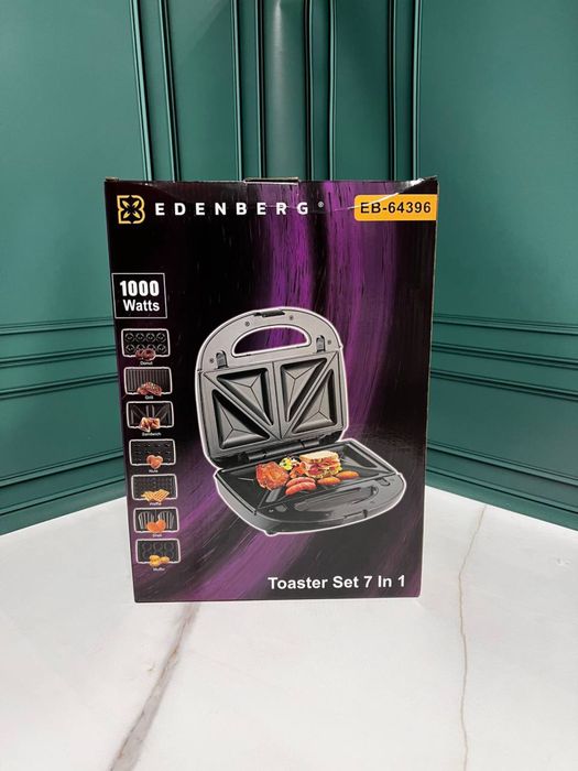 Бутербродниця 7В1 Edenberg EB-64396 тостер вафельниця гриль 1000 Вт