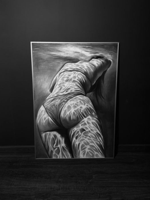 Ręcznie wykonany obraz węglem – 100x70 cm + antyrama GRATIS