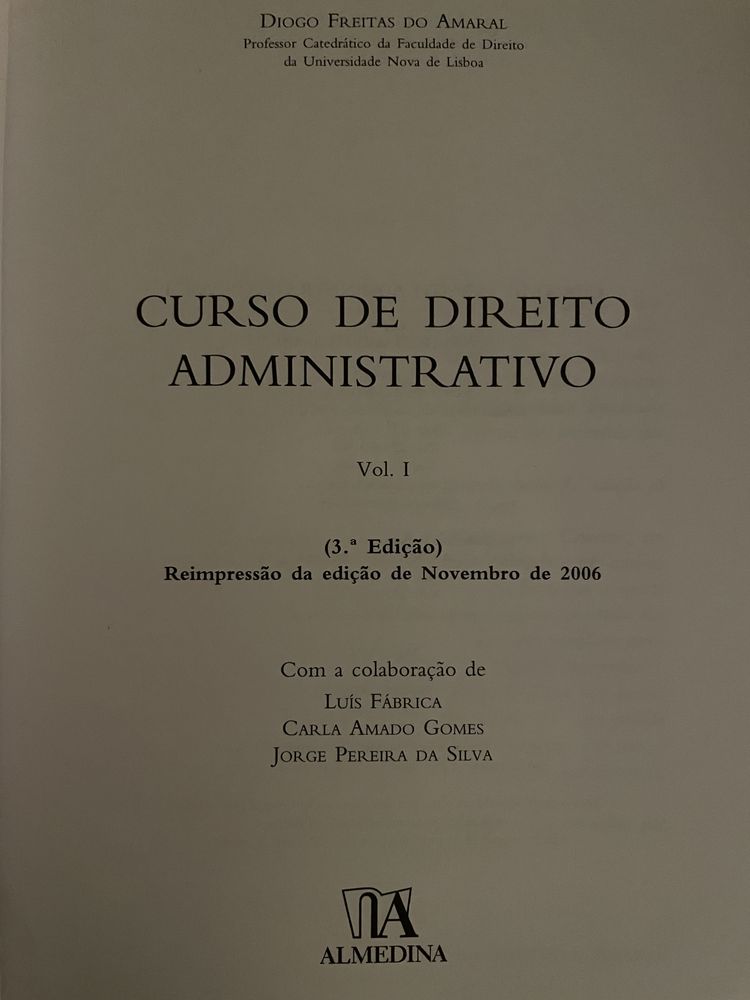 Curso de Direito Administrativo vol. I - Freitas do Amaral