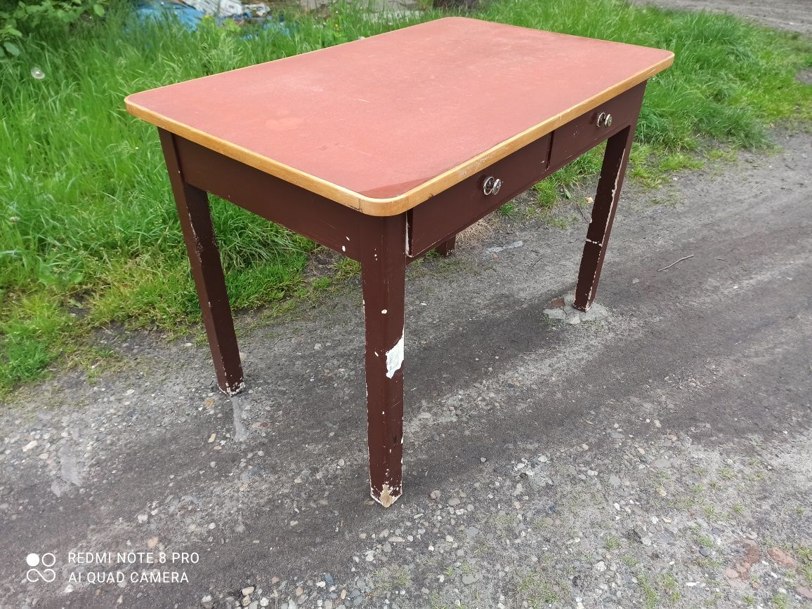 Stół drewniany kuchenny prl retro vintage antyk