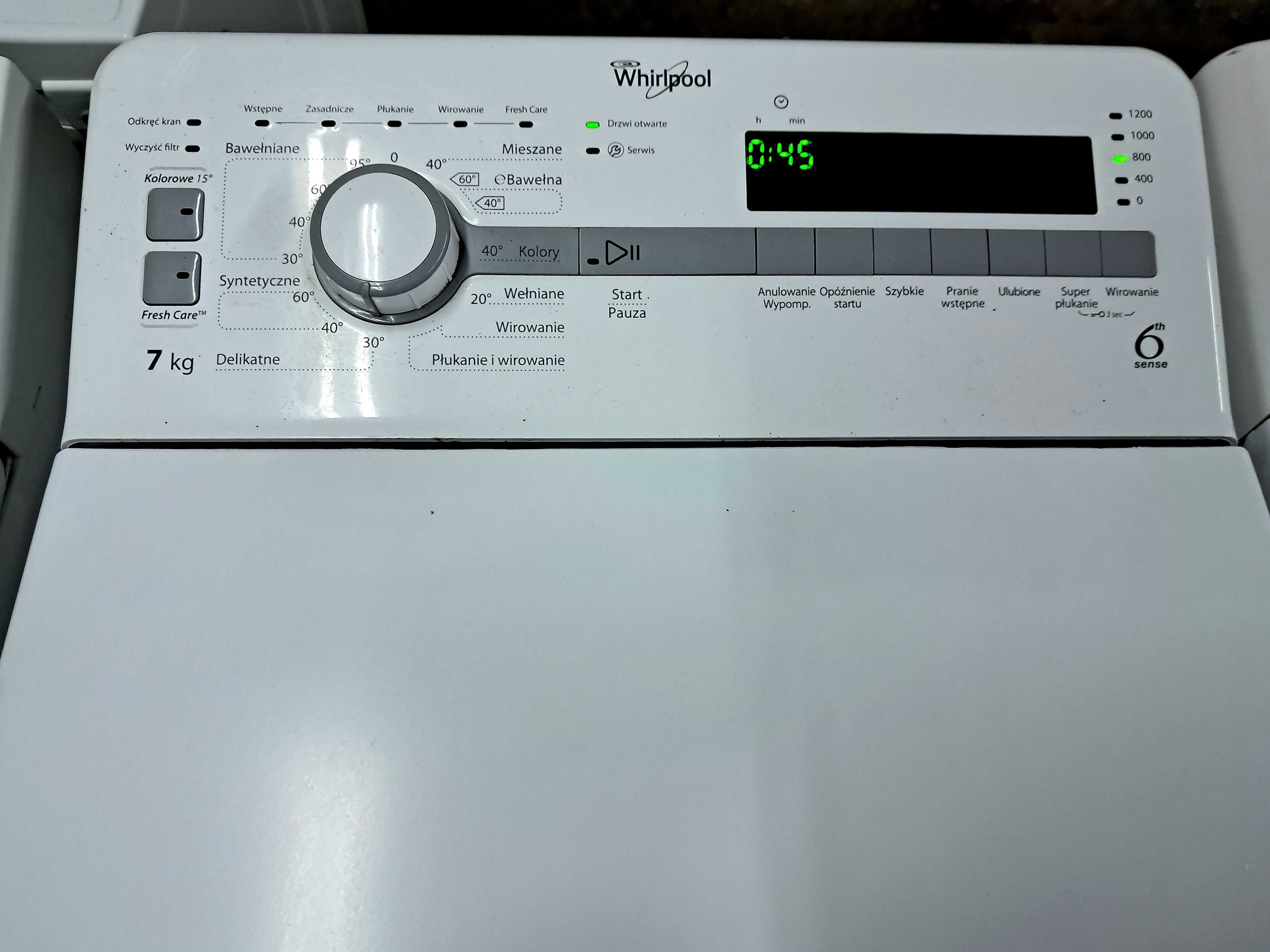 |Pralka Whirlpool 7 kg wsad od góry