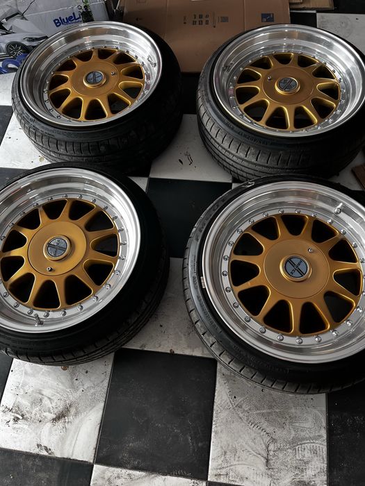 Sprzedam felgi 17” 4x100 8.5j et20 57.1 z oponami 195/40 naciąg stance