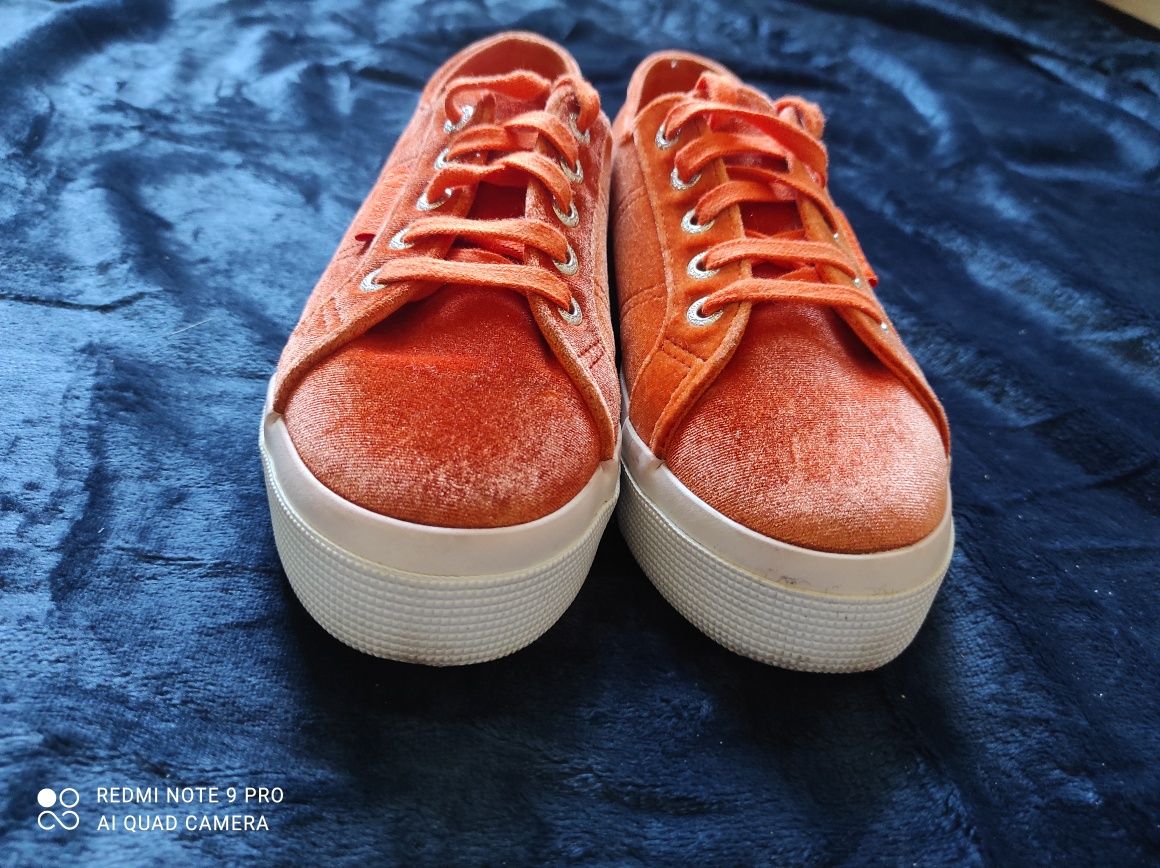 Sneakersy 36 unikatowy kolor pomarańczowe  Superga