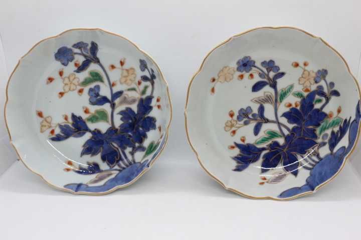 Par de taças porcelana Chinesa Dinastia Qing Quianlong XIX Marcadas