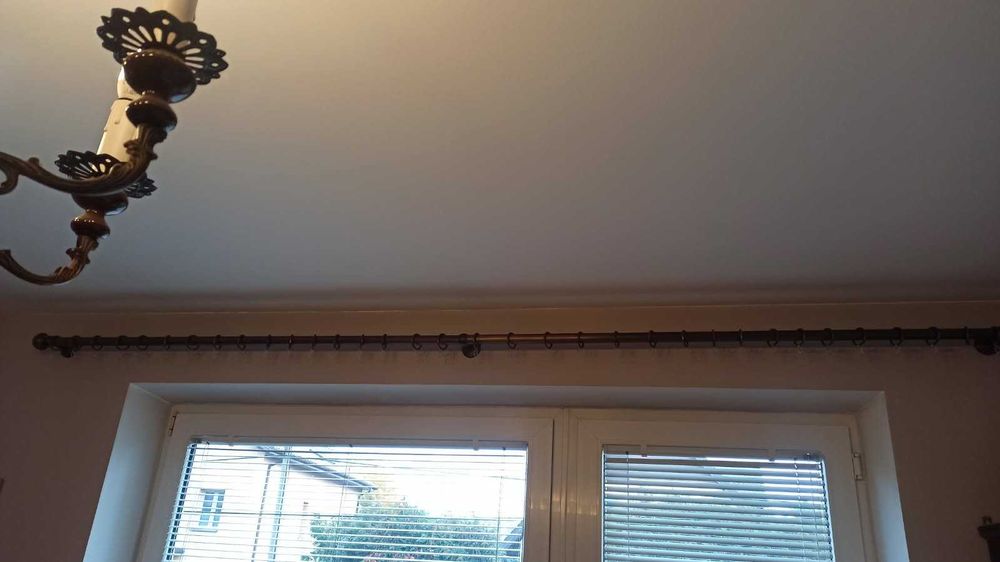 Karnisz mosiężny 300 cm + 240 cm