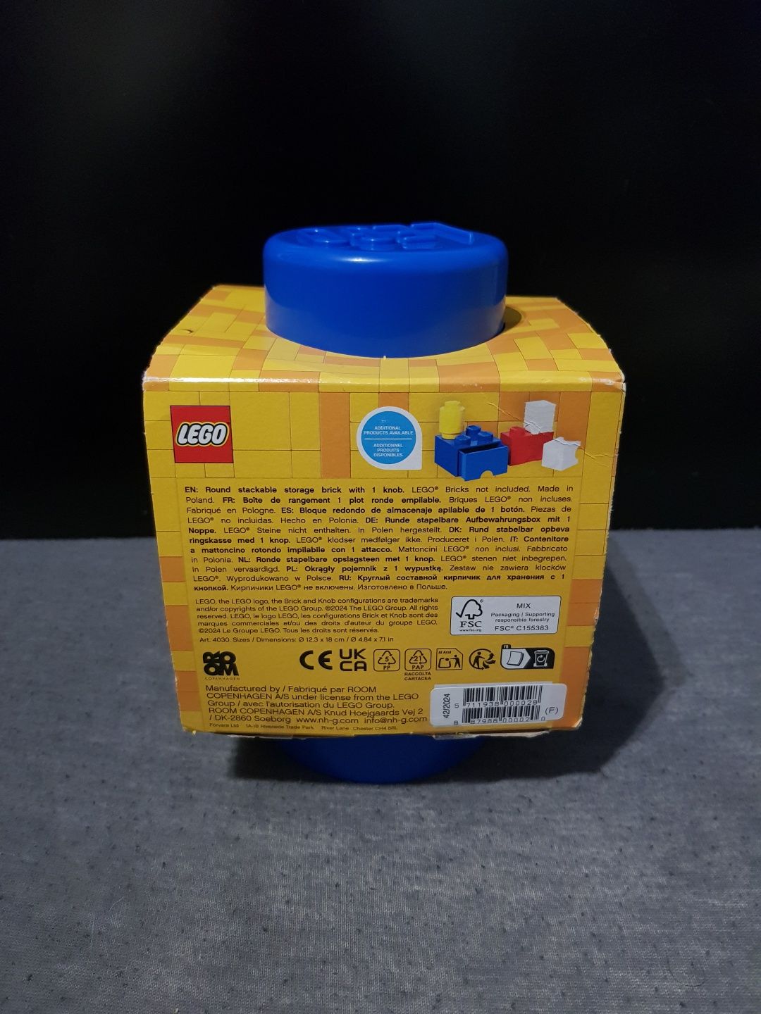 Pojemnik LEGO Storage Brick 1 niebieski okrągły nowy