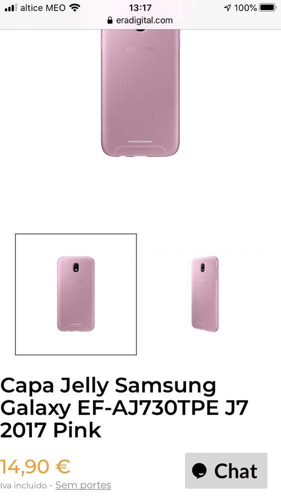 Capa Galaxy J7 (2017) pink SELADA