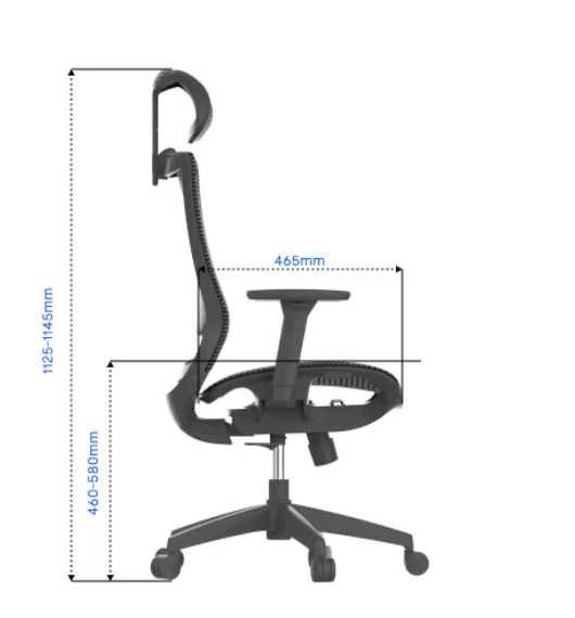 Ergonomiczne Krzesło Biurkowe BS4 – Pełna Siatkowa Konstrukcja,